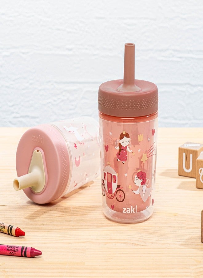 Zak Designs Capri Toddler Tumblers For Travel or At Home, 9oz 2-Pack Double Wall Plastic Sippy Cups With Leak-Proof Design is Perfect For Kids (Fairy Tales, Rainbow Magic) - Image 2